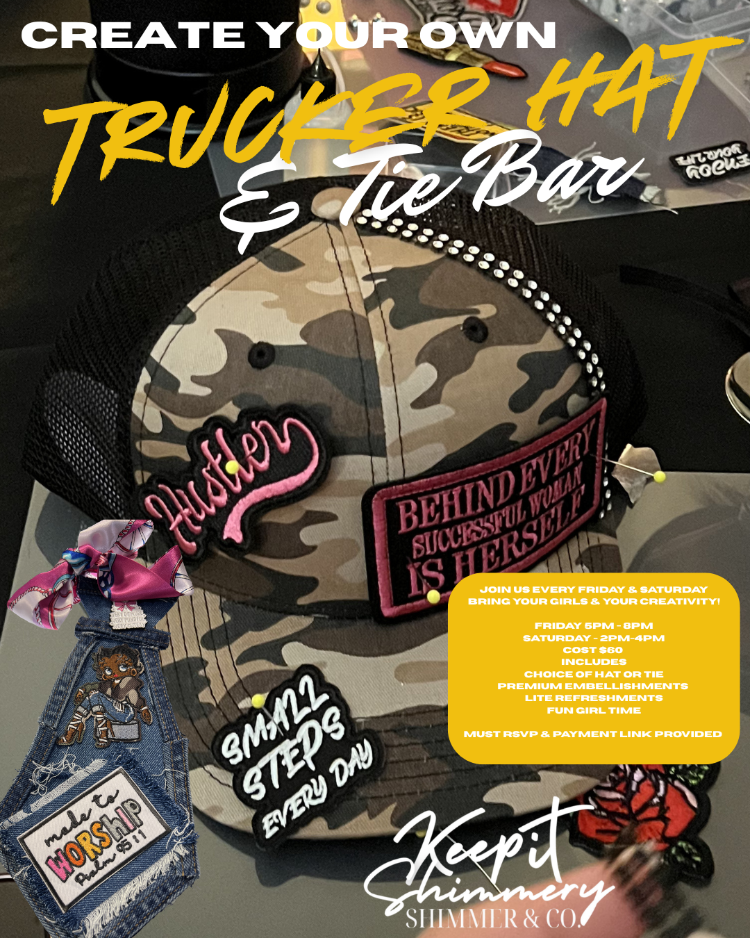 Trucker Hat & Tie Bar