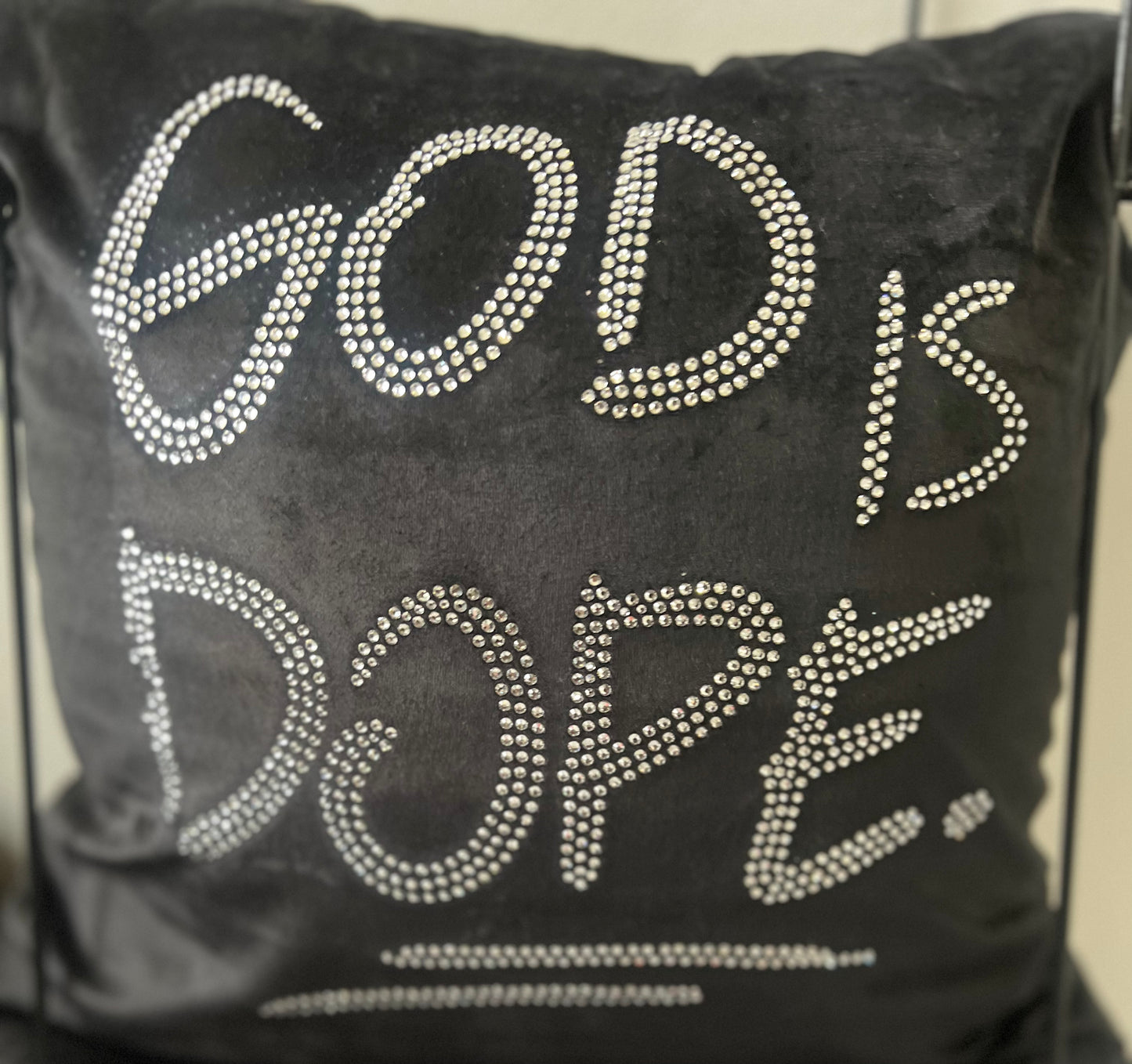 God Is Dope! Rhinestone Pillow Sham