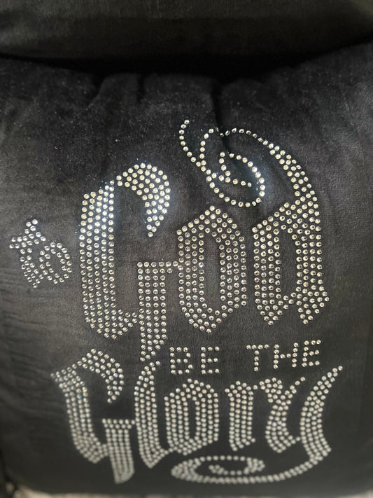 To God Be The Glory!! Rhinestone Pillow Sham