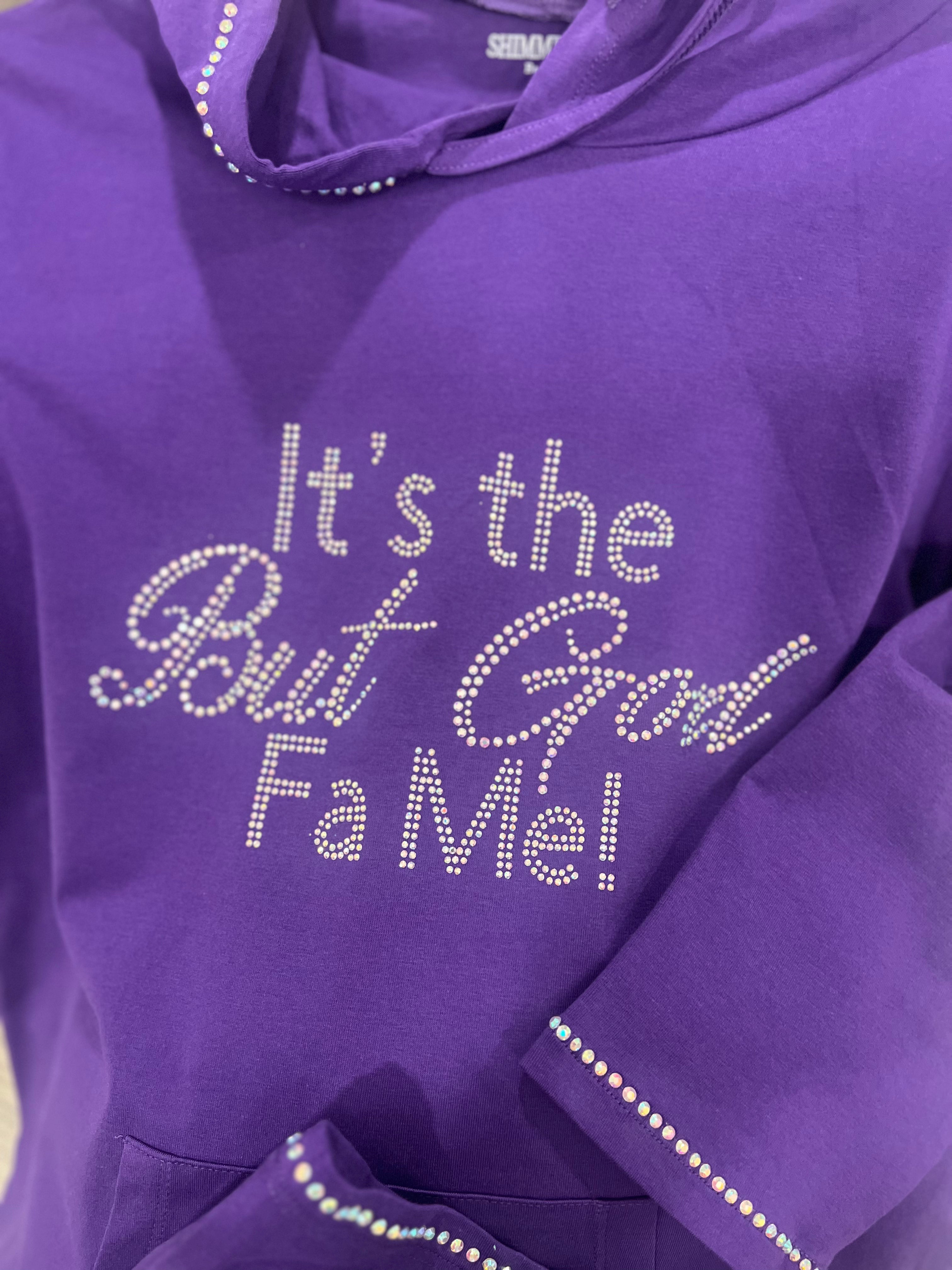 It’s the BUT GOD For Me Rhinestone Hoodie Dress