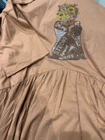 Load image into Gallery viewer, God Says I Am Oversized Pleated Babydoll Dress (RUST)
