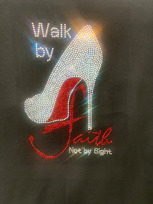 Walk by Faith! Rhinestone Pillow Sham