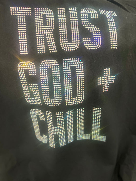 Trust God & Chill Rhinestone Pillow Sham