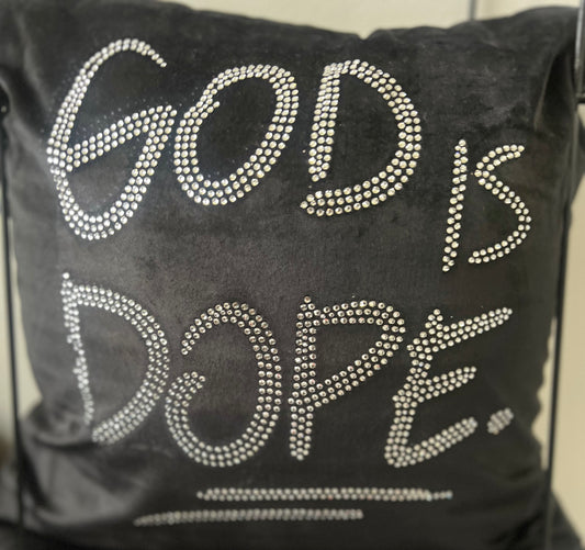 God Is Dope! Rhinestone Pillow Sham